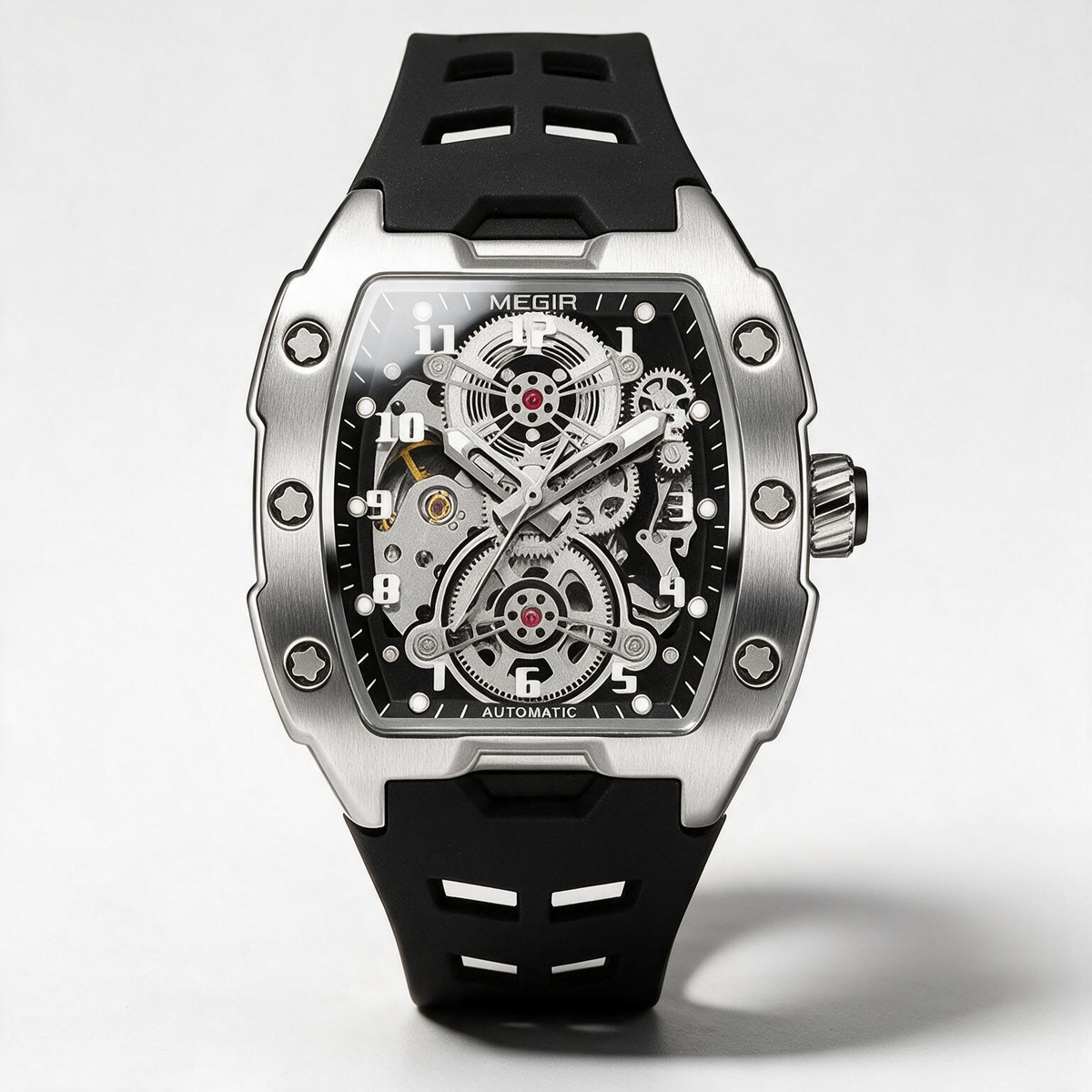 MEGIR Glacier skeleton automatic watch for men, view 5