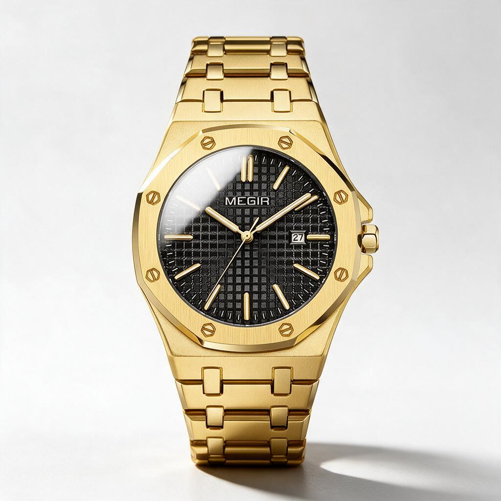 MEGIR Sovereign dress quartz watch for men, view 5