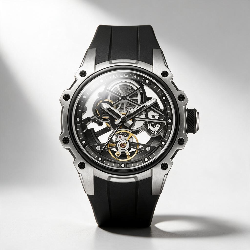 MEGIR Skeleton automatic watch for men, view 12