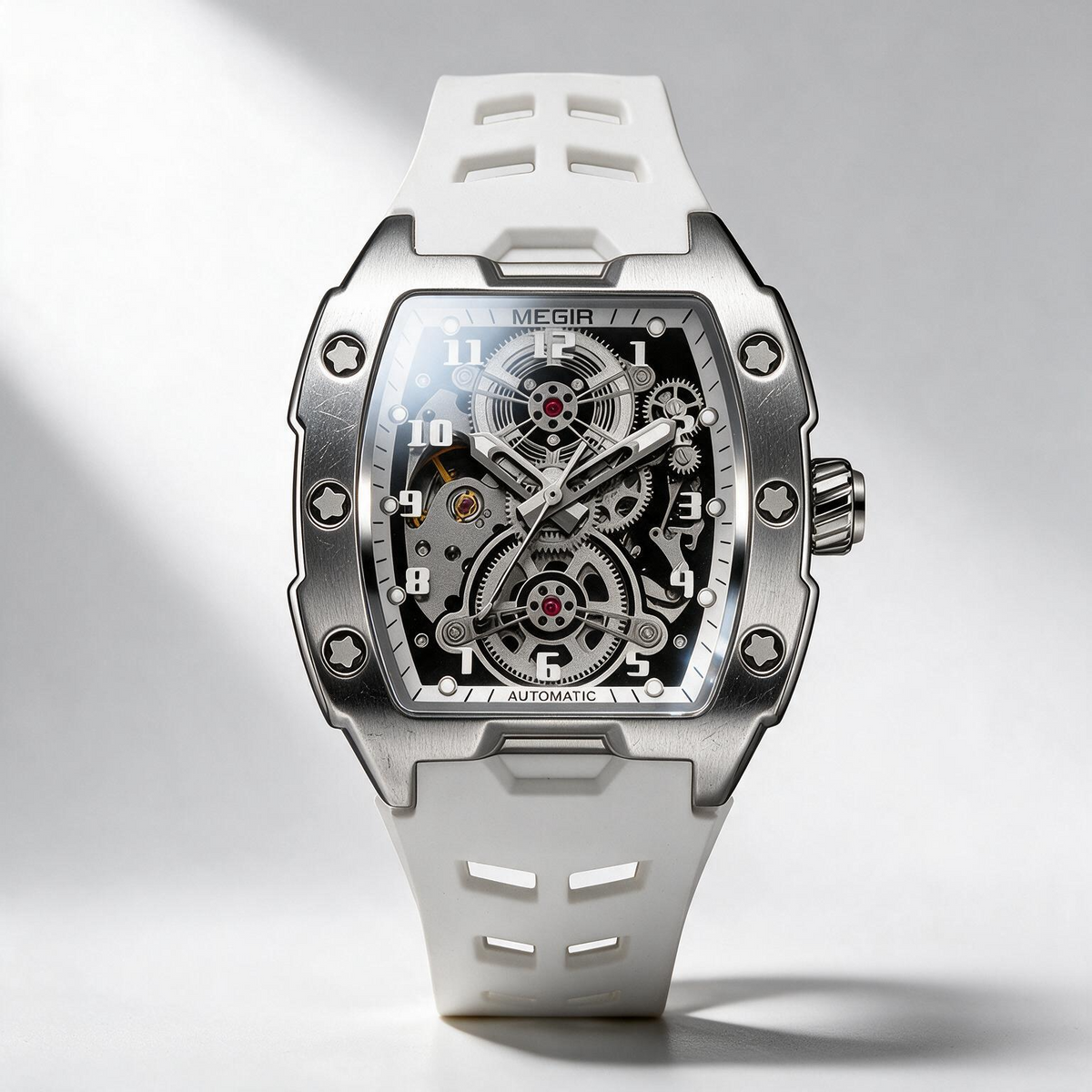 MEGIR Glacier skeleton automatic watch for men