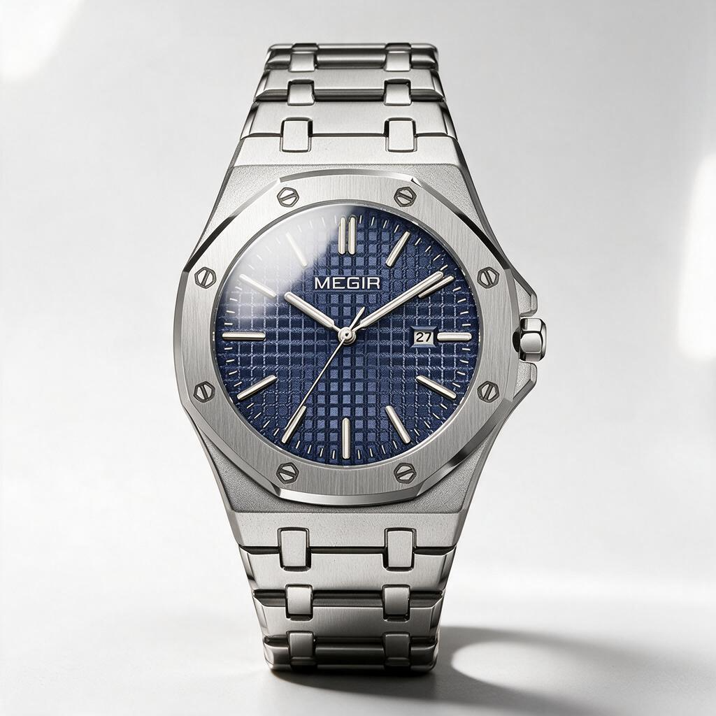 MEGIR Sovereign dress quartz watch for men, view 6