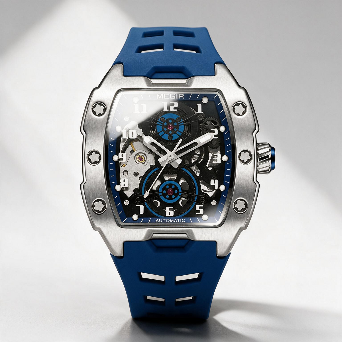 MEGIR Glacier skeleton automatic watch for men, view 6