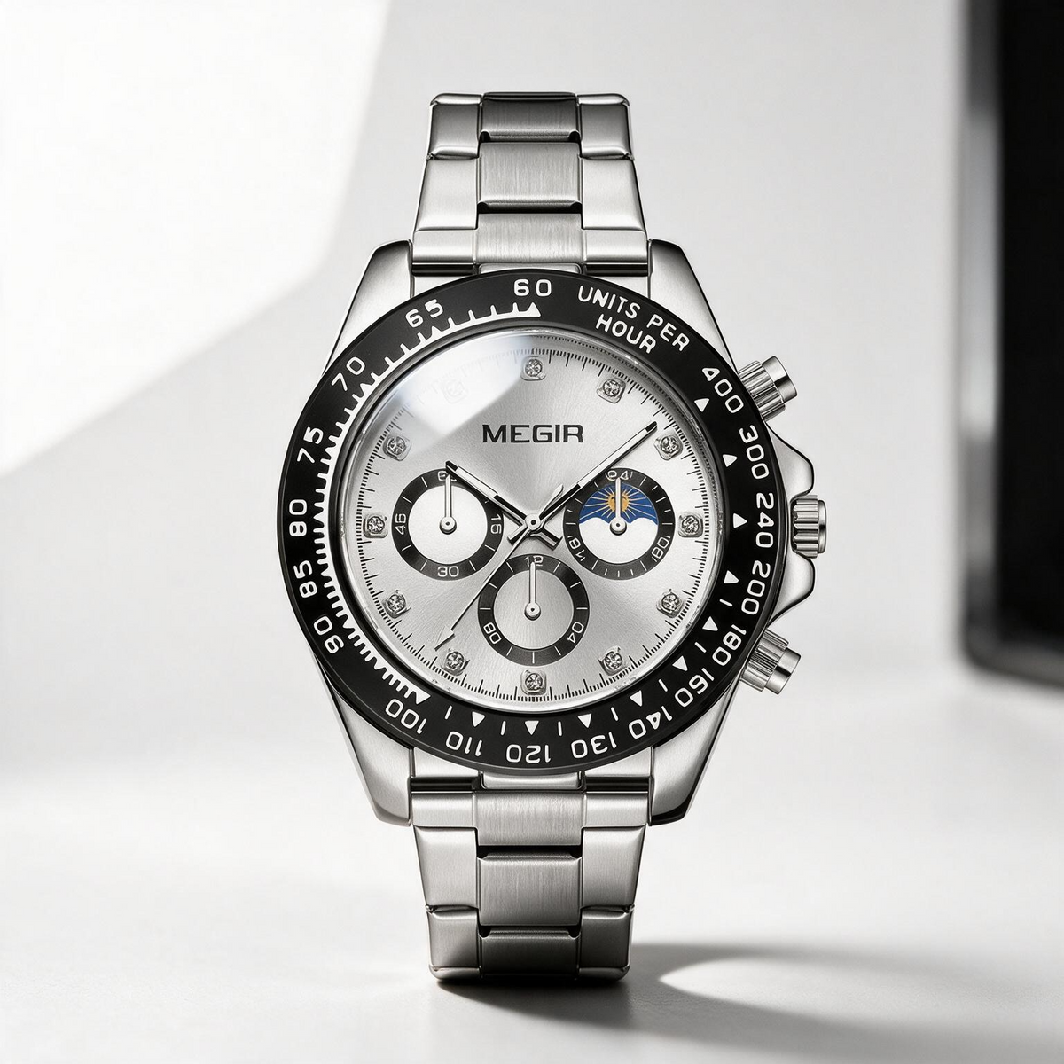 MEGIR Vantage Steel quartz watch for men, view 9