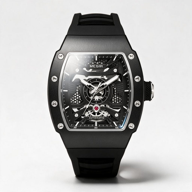 MEGIR Neptune skeleton automatic watch for men, view 9