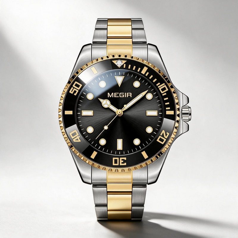 MEGIR Executive Gold quartz watch for men